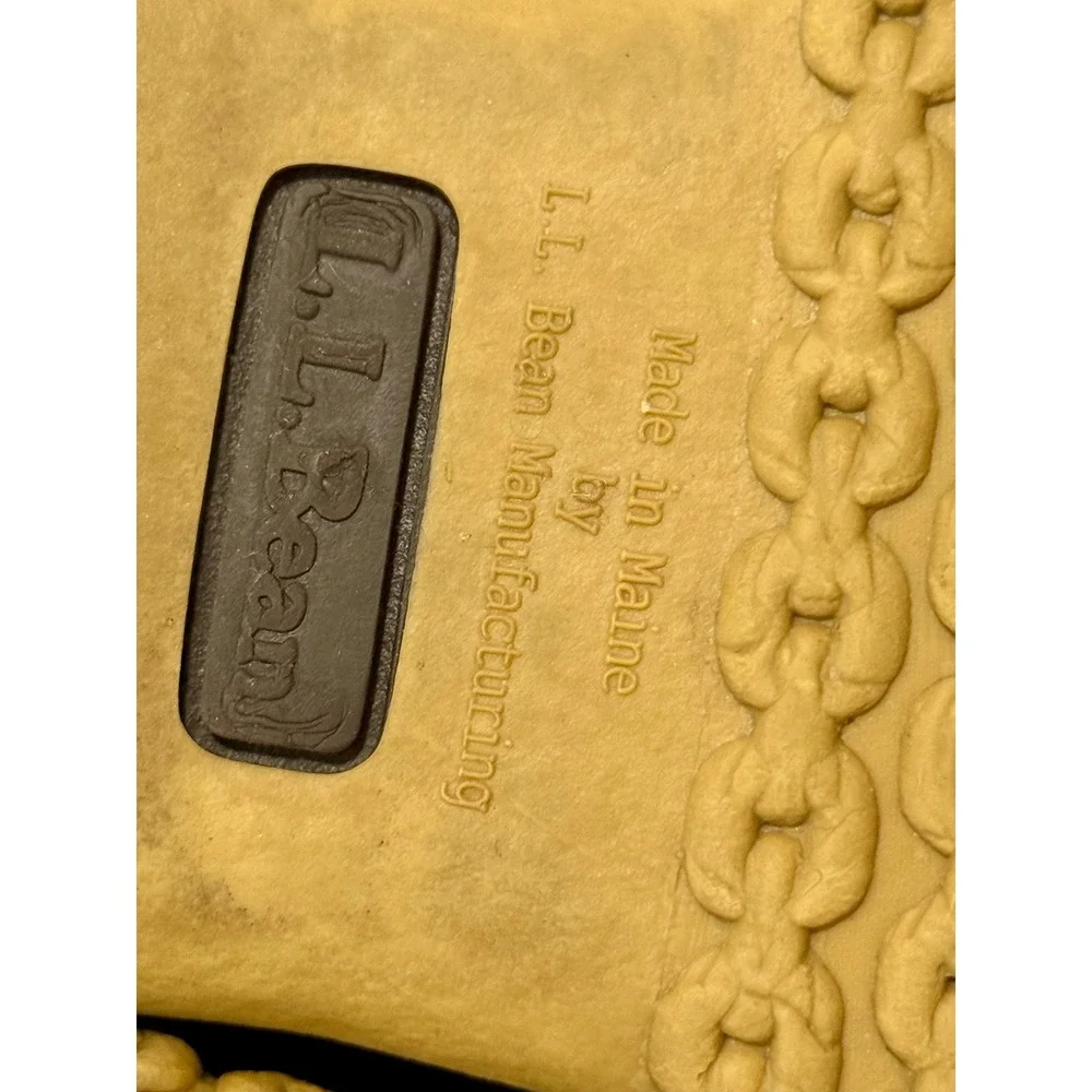 LL Bean Men Brown Leather Rubber Moc Duck Shoes Waterproof Moccasins Sz 10W USA